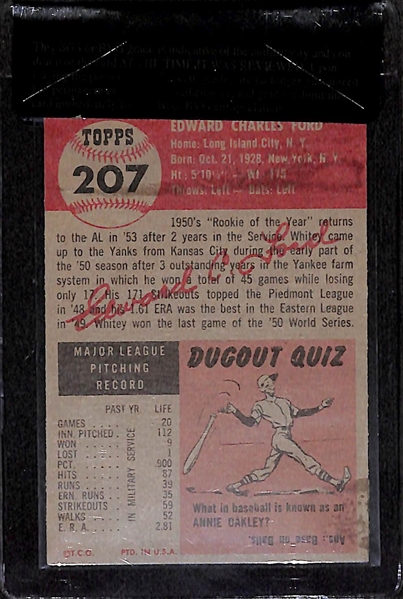 1953 Topps Whitey Ford #207 Card - BVG 5.0